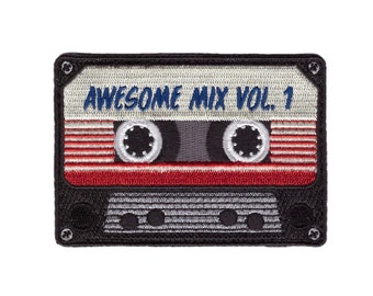 Awesome Mix Tape Cassette Retro Old School Patch