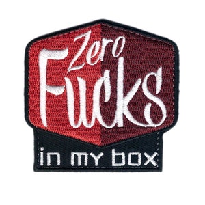 Zero F*cks In My Box Tactical Morale Patch