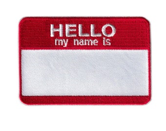 Hello My Name is Name Tag Party Patch