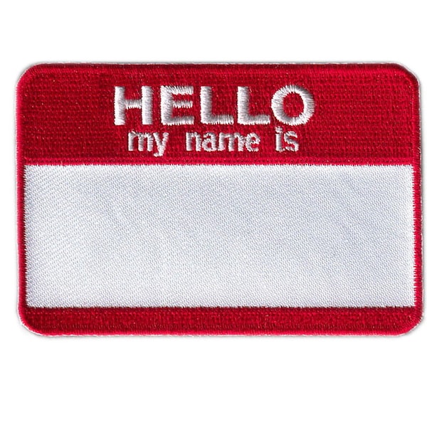 Blank - Hello My Name is Name Tag Party Patch