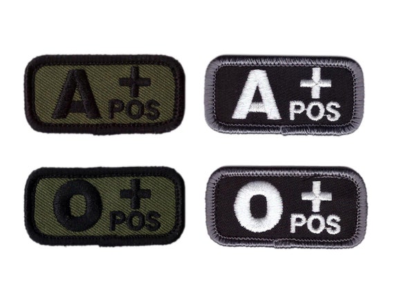 Blood Type A Positive O Positive Hook Tactical Patch -  Israel