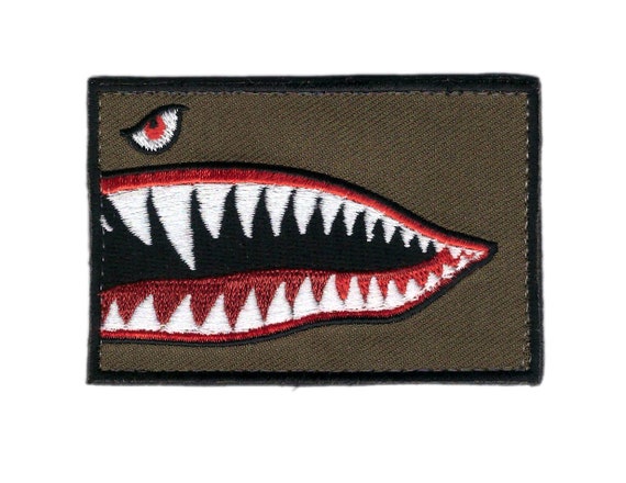 Shark Teeth Nose Art Warhawk WW2 Fighter Plane Patch