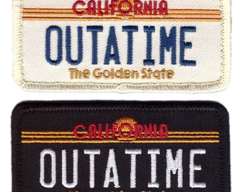 Outta Time Back to Future License Plate California Patch