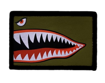 Shark Teeth Nose Art P40 Warhawk Patch