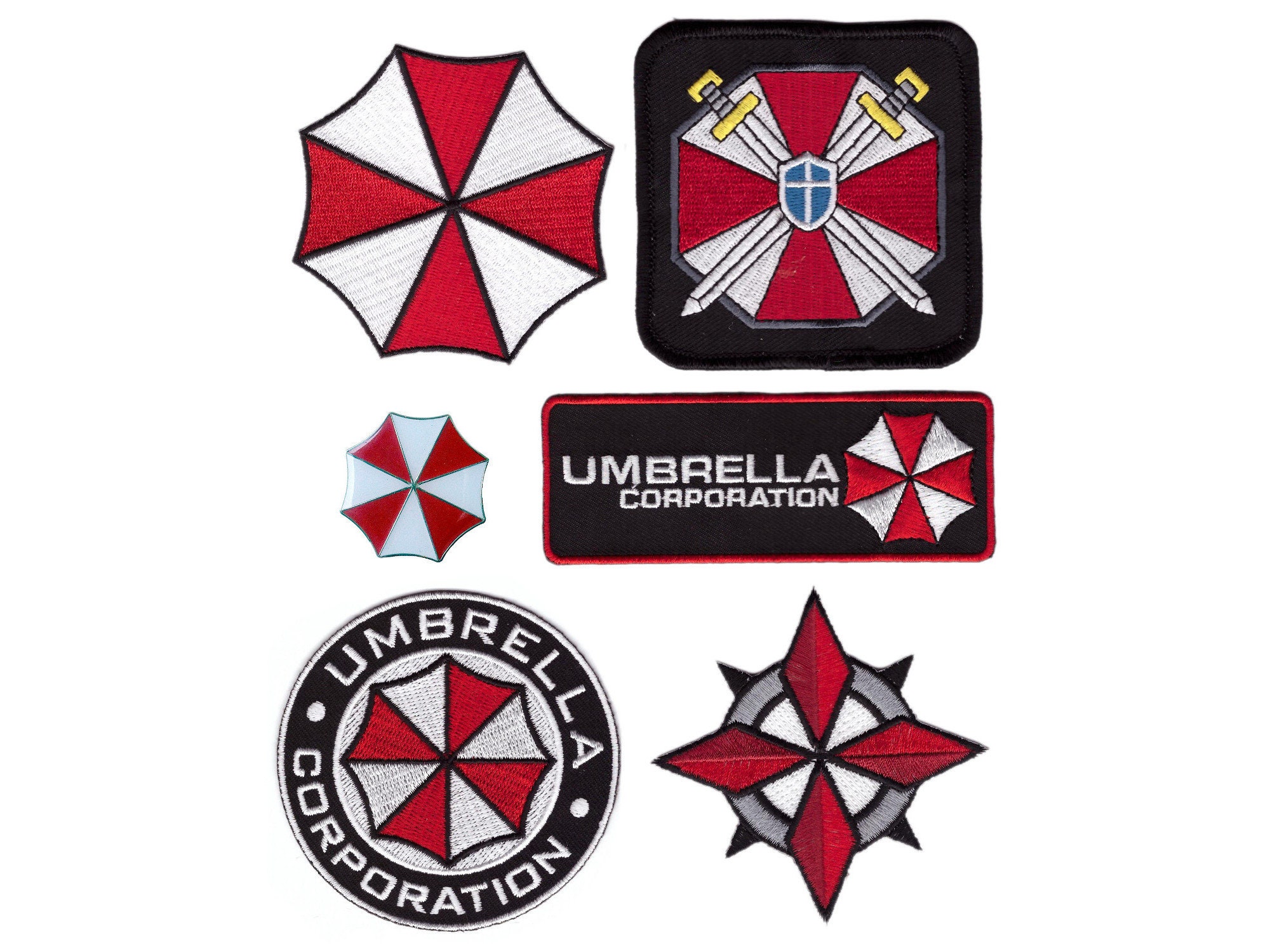 Asiatic Artisan - Property Biohazard Umbrella Resident Evil T-Virus STARS  Zombie Red and White Color Scheme Corporation Sticker