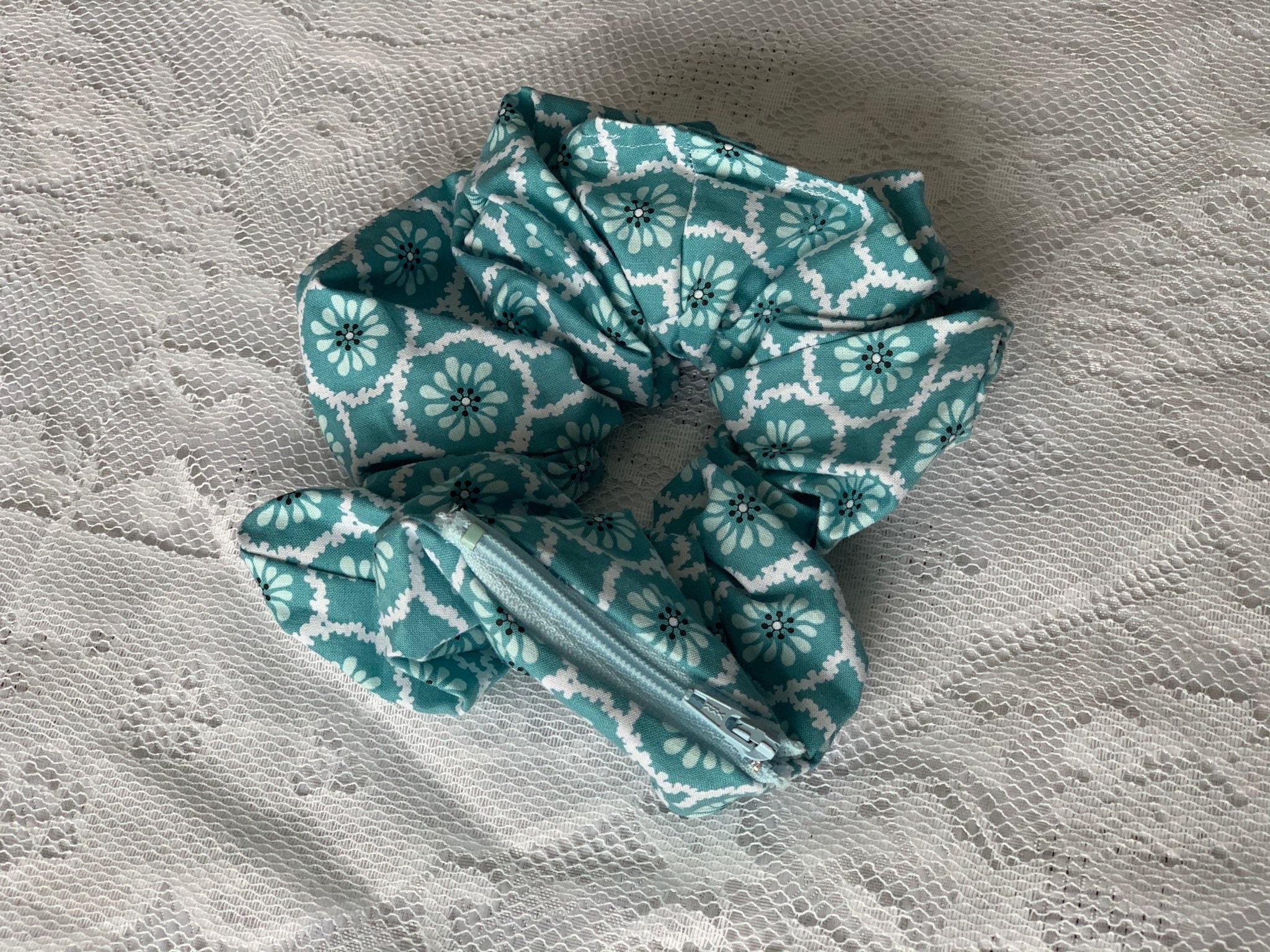 Blue Floral Hair Scrunchie - wide 7