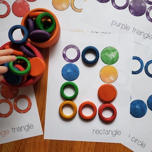 Shapes and Colors/ Rings and Coins / Waldorf / Montessori Work image 1