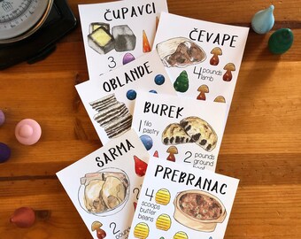 Mandala Recipe Cards / Serbian Cuisine / Waldorf Recipes / Montessori Work