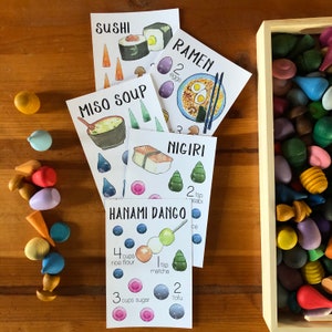 Mandala Recipe Cards / Japanese Cuisine / Waldorf Recipes / Montessori Work