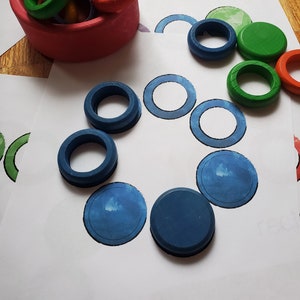 Formas y Colores/ Anillos y Monedas / Waldorf / Obra Montessori imagen 4