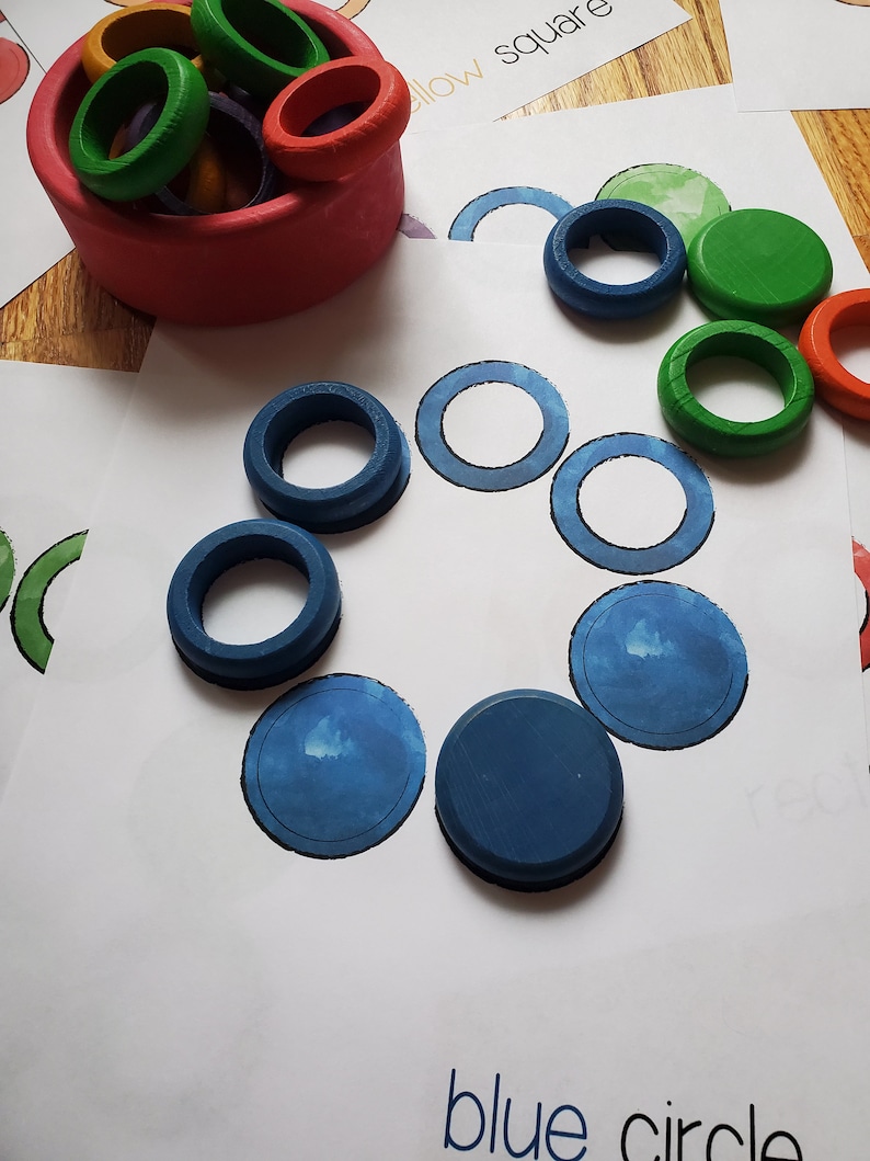 Formas y Colores/ Anillos y Monedas / Waldorf / Obra Montessori imagen 4