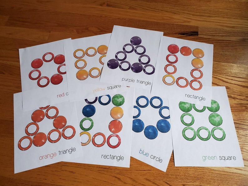 Shapes and Colors/ Rings and Coins / Waldorf / Montessori Work image 7