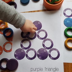 Formas y Colores/ Anillos y Monedas / Waldorf / Obra Montessori imagen 2