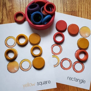 Formas y Colores/ Anillos y Monedas / Waldorf / Obra Montessori imagen 5