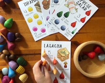 Tarjetas de recetas Mandala / Cocina italiana / Recetas Waldorf / Trabajo Montessori