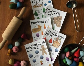 Tarjetas de recetas Mandala / DULCES VACACIONES / Recetas Waldorf / Trabajo Montessori