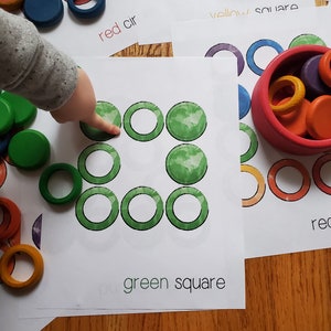 Shapes and Colors/ Rings and Coins / Waldorf / Montessori Work image 3