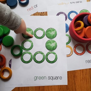 Formas y Colores/ Anillos y Monedas / Waldorf / Obra Montessori imagen 3