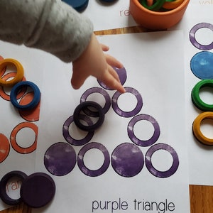 Shapes and Colors/ Rings and Coins / Waldorf / Montessori Work image 6