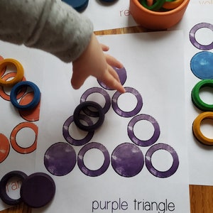 Formas y Colores/ Anillos y Monedas / Waldorf / Obra Montessori imagen 6