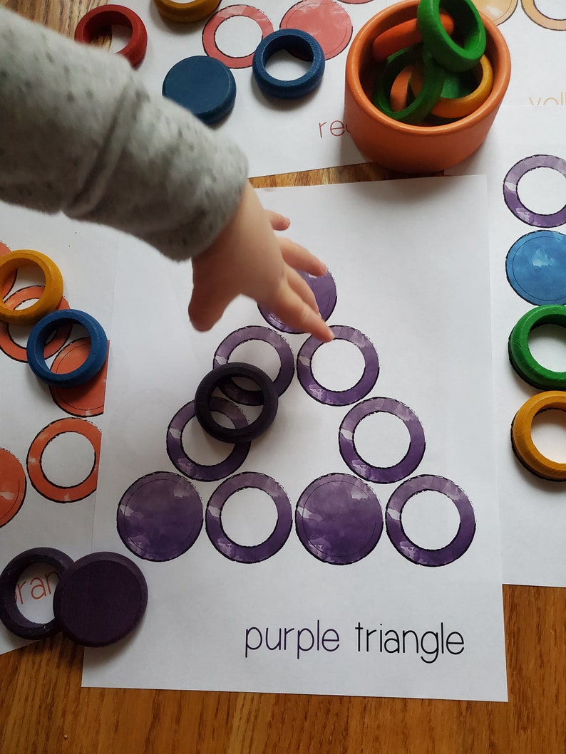 Shapes and Colors/ Rings and Coins / Waldorf / Montessori Work image 6