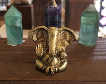 Brass Ganesh Statue: Mini Lord Ganesh Figurine
