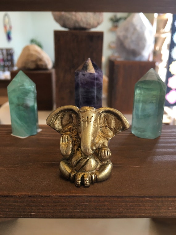 Brass Ganesh Statue: Mini Lord Ganesh Figurine