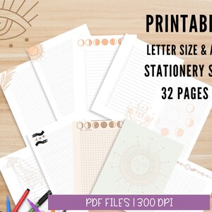 Mystical Magic Stationery Paper Printable Celestial Pages - Etsy