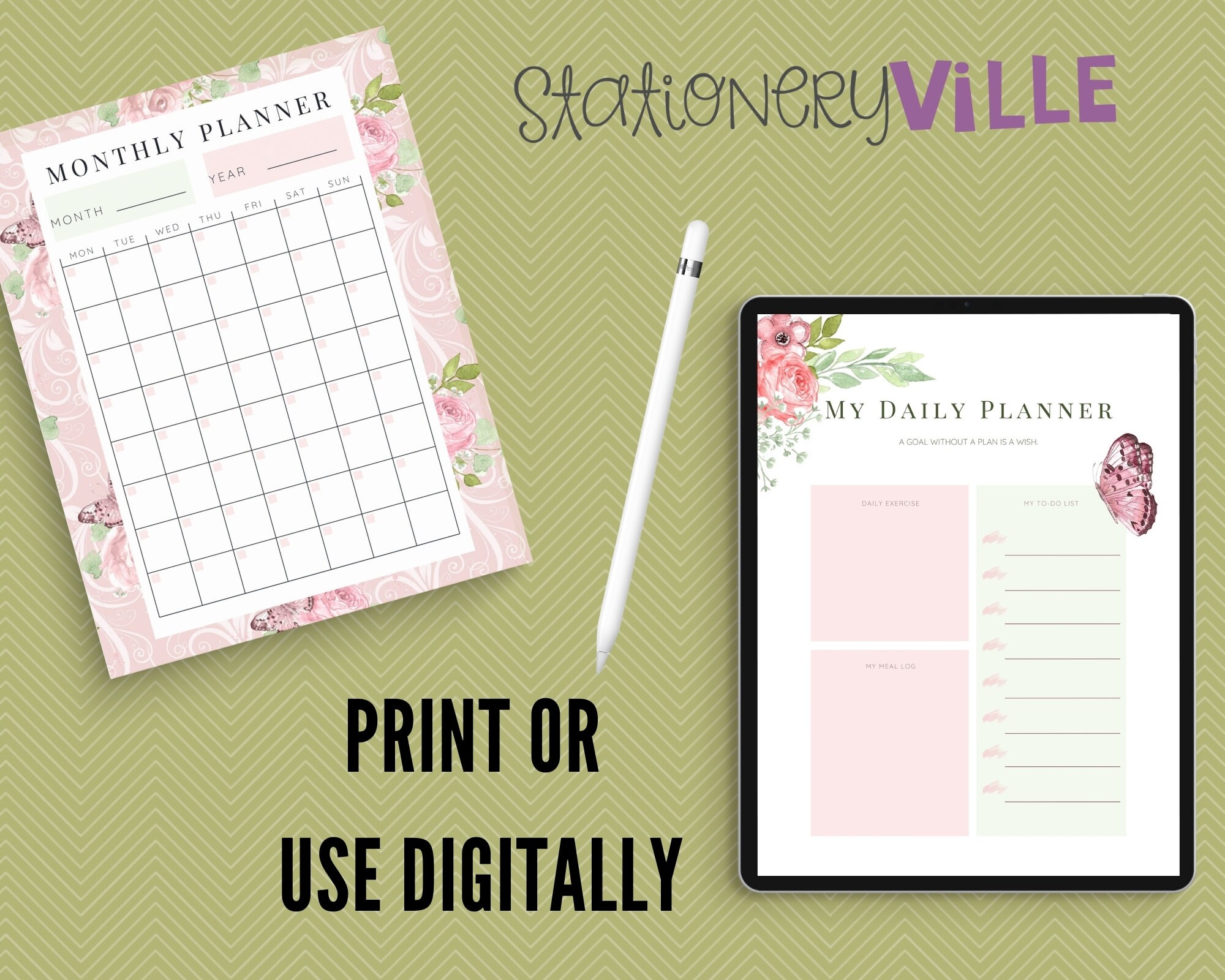 pink girly printable planner weekly planner digital planner etsy