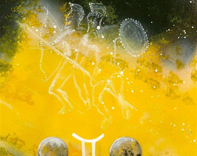 Gemini Zodiac Art Print, Celestial Astrology Wall Art, Gemini Constellation Art, Unique Astrology Gift,