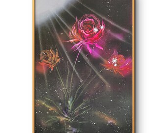 Bunte Rose Art Print, Blumen-Wand-Dekor