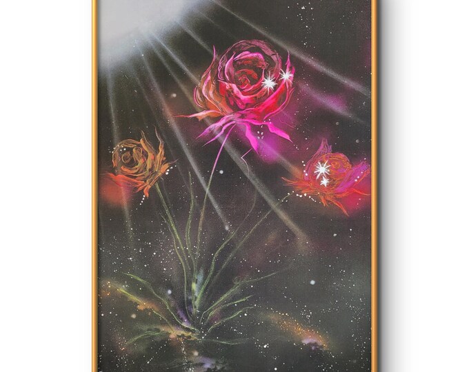 Wall Flowers, Colourful Rose Art Print, Botanical Wall Flower Art, Painted Rose Flower Art, Wall Deco,