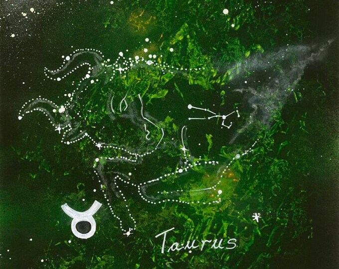Taurus Zodiac Art Print, Celestial Wall Decor, Astrology Sign Gift, Personalised Zodiac Art for Birthdays