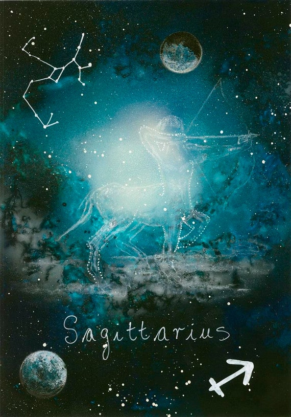 Sagittarius Zodiac Astrology Art Print Fire Star Sign 