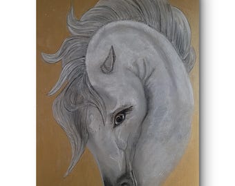Horse Art Print, Elegant Equestrian Wall Art, Boho Western Decor