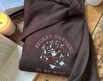 Secret Gardens embroidered sweatshirt/hoodie/t-shirt/tote bag