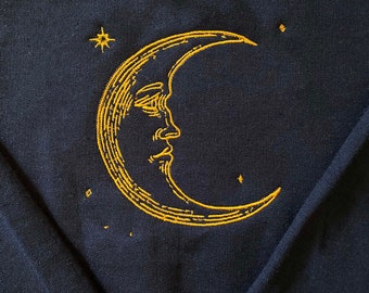 Moon Embroidered black Sweatshirt/Tshirt