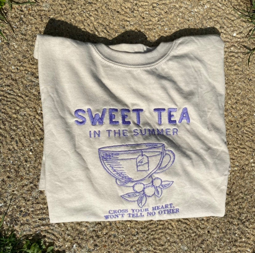 Sweet Tea Embroidered T-shirt and sweatshirt