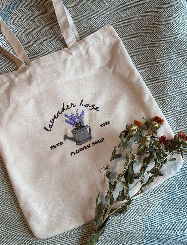 Lavender flower shop Embroidered Sand Sweatshirt/ T-shirt/ Hoodie/ Tote bag Tote bag
