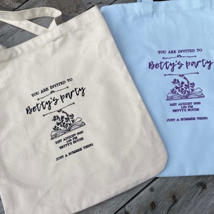 Party invitation Embroidered Tote bag