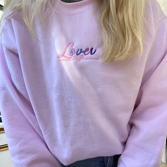 Lover Embroidered Light Pink Sweatshirt 
