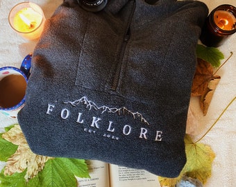 embroidered folk oversized fleece