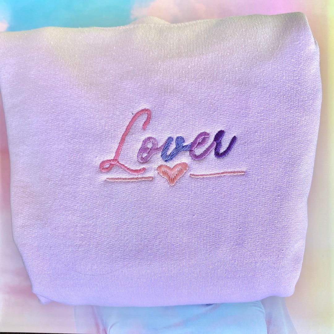 Lover Embroidered Light Pink Sweatshirt/tshirt/hoodie/tote Bag Etsy UK