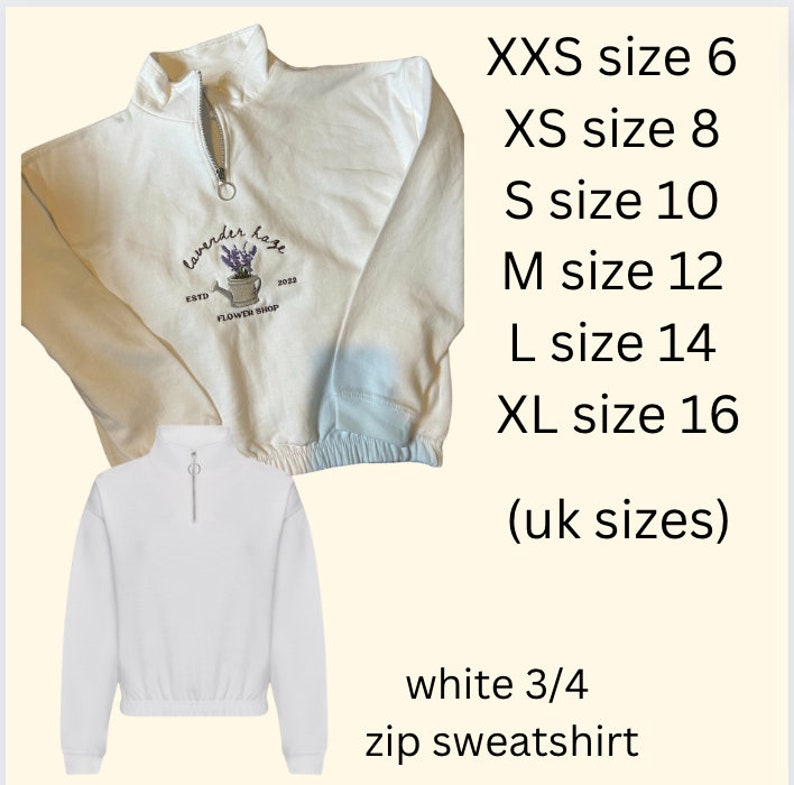 Lavender flower shop Embroidered Sand Sweatshirt/ T-shirt/ Hoodie/ Tote bag 3/4 zip sweatshirt