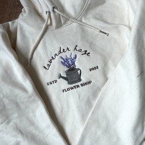 Lavender flower shop Embroidered Sand Sweatshirt/ T-shirt/ Hoodie/ Tote bag Hoodie