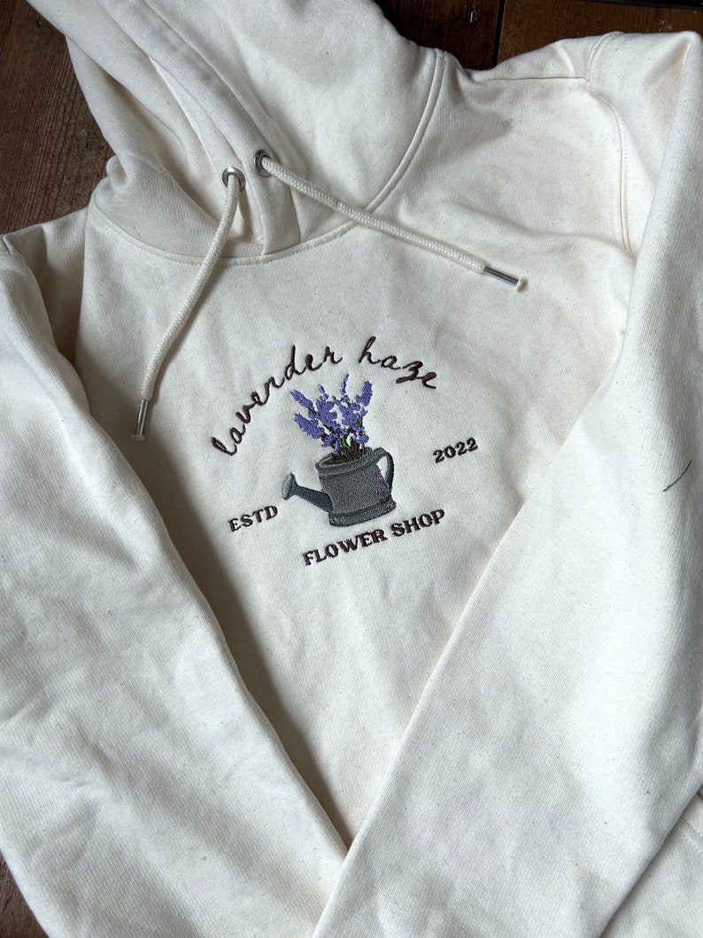 Lavender flower shop Embroidered Sand Sweatshirt/ T-shirt/ Hoodie/ Tote bag Hoodie