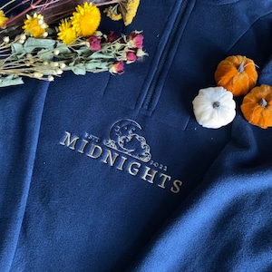 embroidered Midnight  oversized fleece
