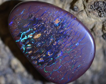 50ct 33x22x6 -Blue Volcano- Lavaflow Pattern Koroit Nut Boulder Matrix Opal Gem