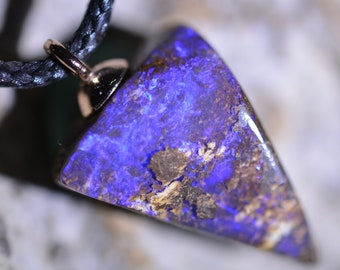 17ct 20x15x8 Top 5* Purple Broadflash Koroit Boulder Opal Necklace Australian gem