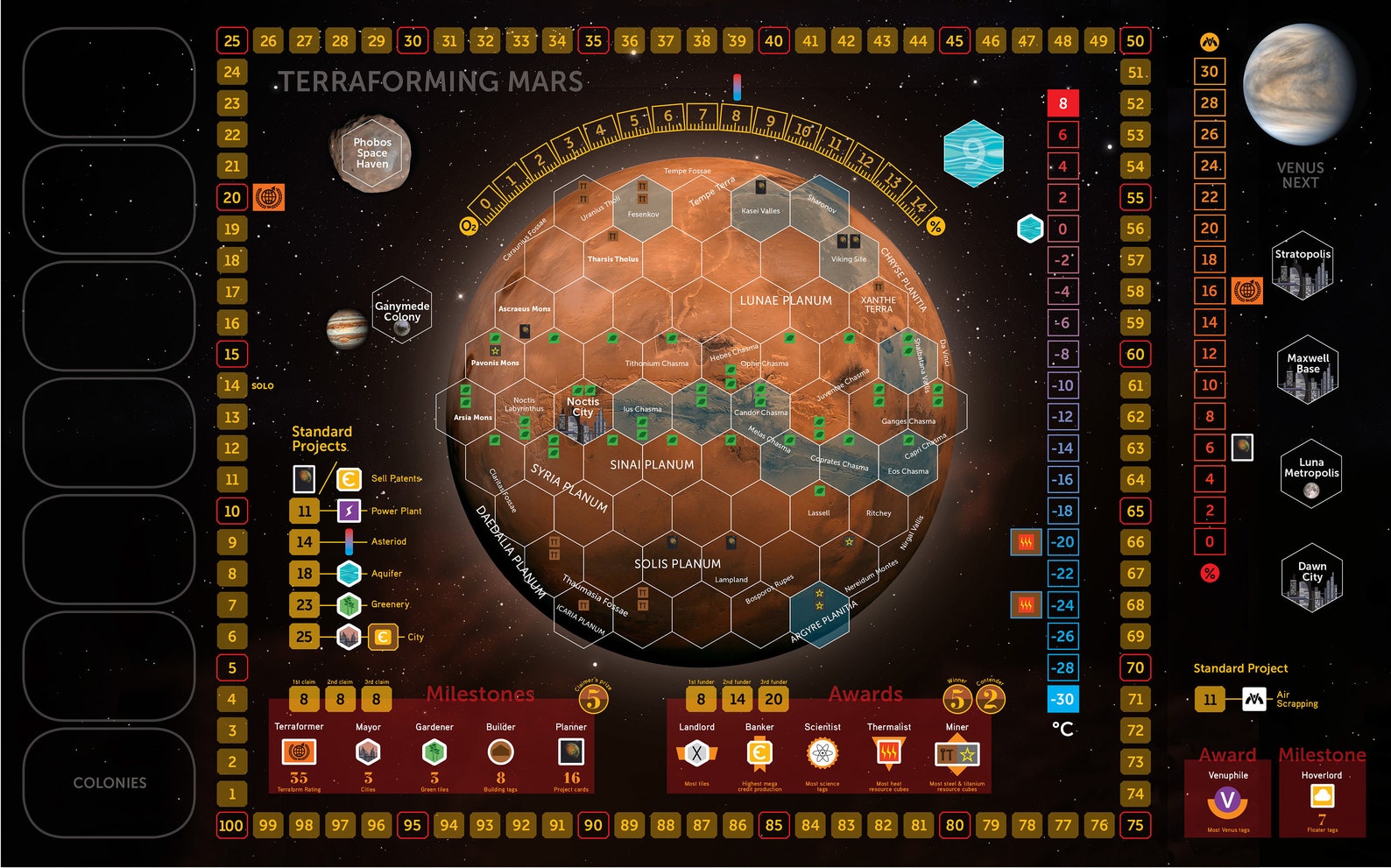 Terraforming Mars game mat PDF Ver.B Etsy